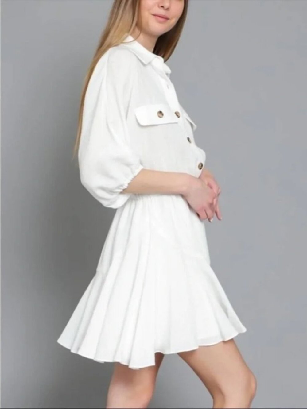 Aakaa Tie Waist Mini Dress